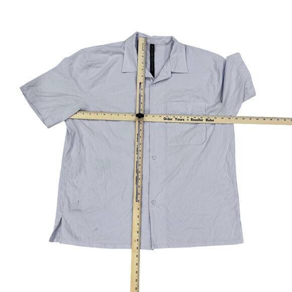 lululemon Camp Collar Ripstop Button Shirt Men’s XL Light Gray Short Sleeve - Picture 4 of 7